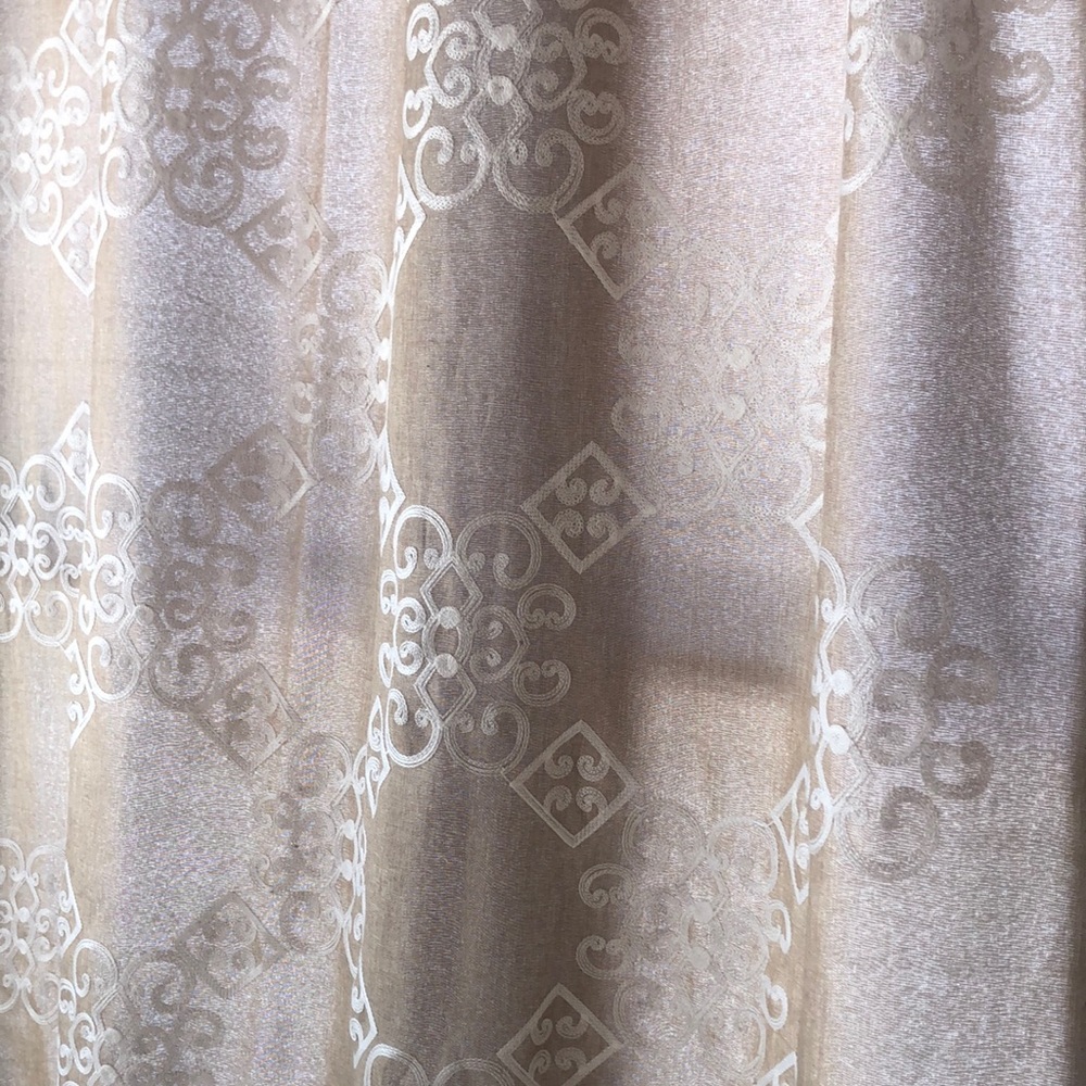 boho organic natural embroidered curtains